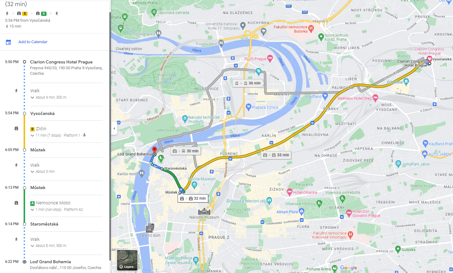 Prague Boats Map