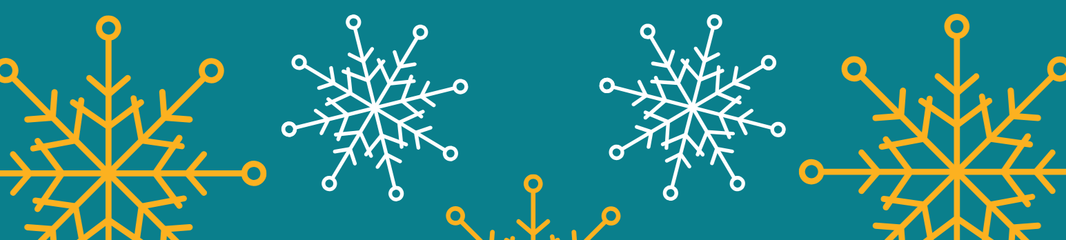 Gold and white snowflakes.